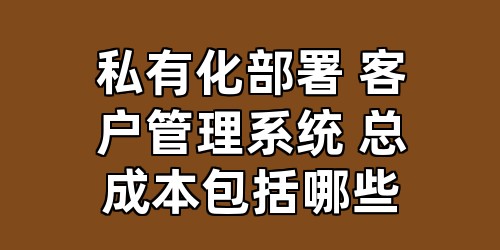 私有化部署 客户管理系统 总成本包括哪些